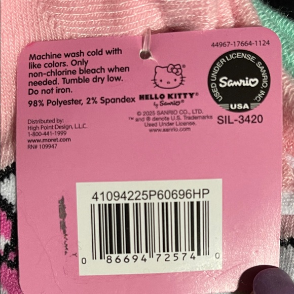 Hello Kitty 5 pairs of ankle Socks NWT - Picture 5 of 5